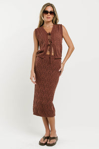 Joana Knit Skirt in Marsala - FINAL SALE