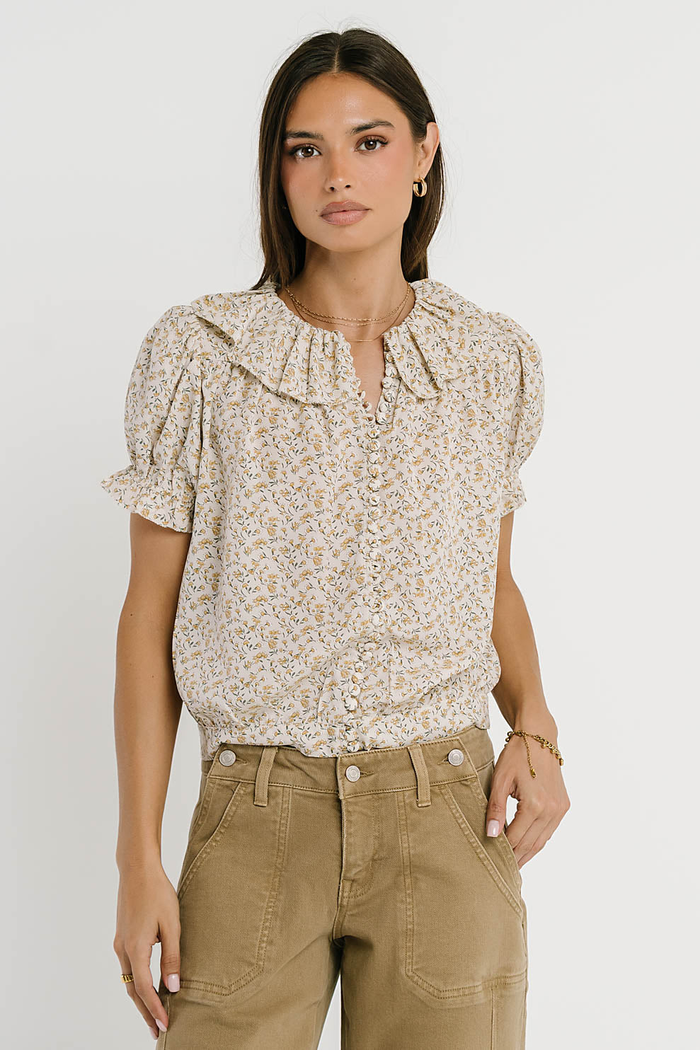 Bennie Collared Blouse in Cream