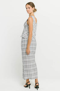 Jenna Plaid Maxi Skirt in Blue