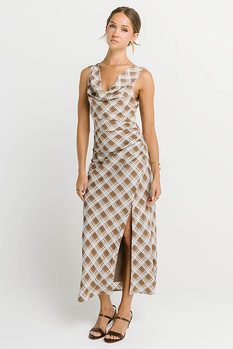 Renae Plaid Maxi Dress