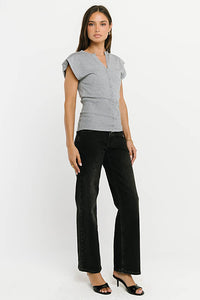 Marco Knit Top in Heather Grey