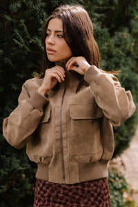 PREORDER - Wrenley Suede Bomber Jacket