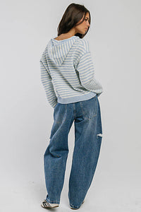 Davis Knit Jacket in Light Blue