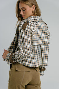 Emerson Plaid Cropped Trench Coat