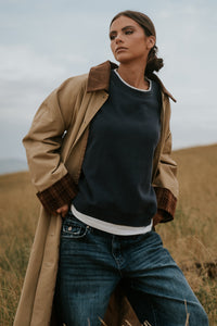 Tulie Contrast Trench Coat - FINAL SALE
