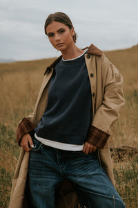 Tulie Contrast Trench Coat - FINAL SALE