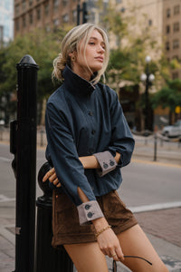PREORDER - Colette Oversized Trench Jacket in Navy