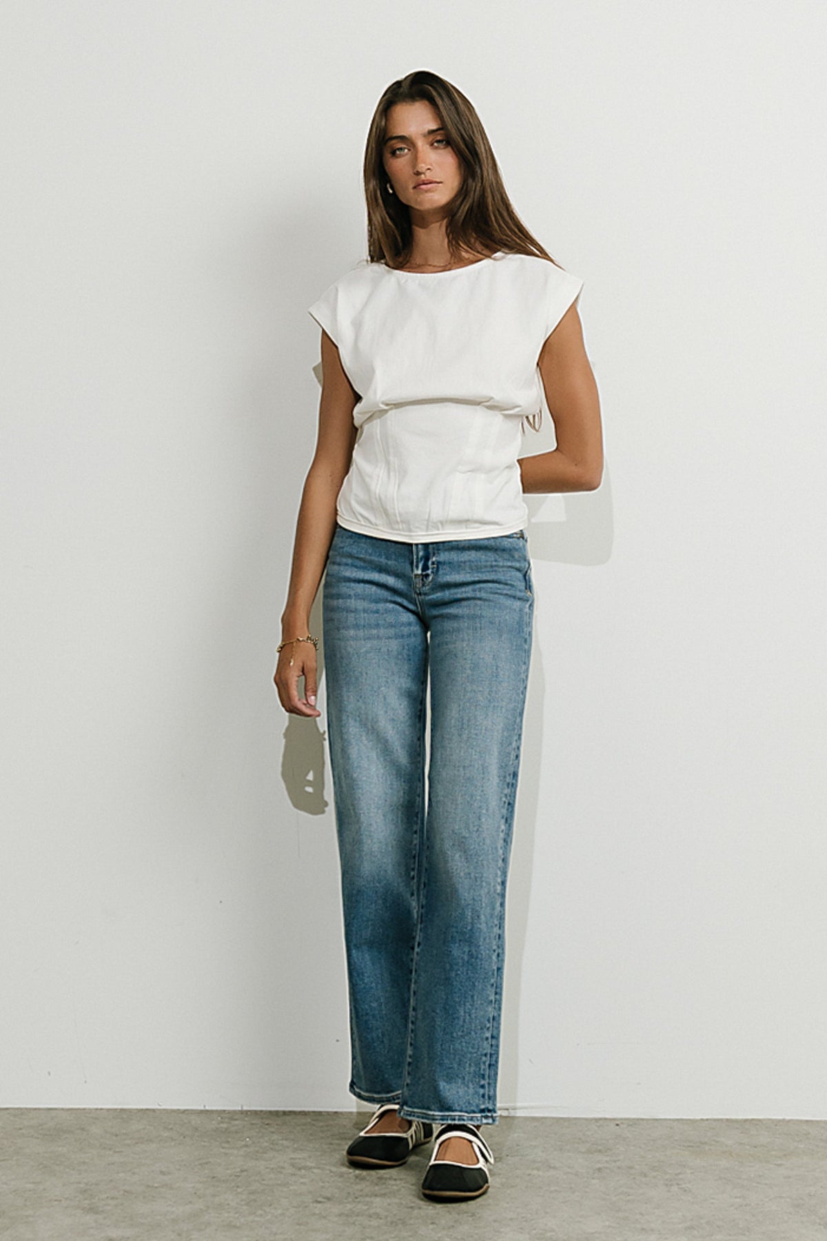 Tam Pleated Top in White