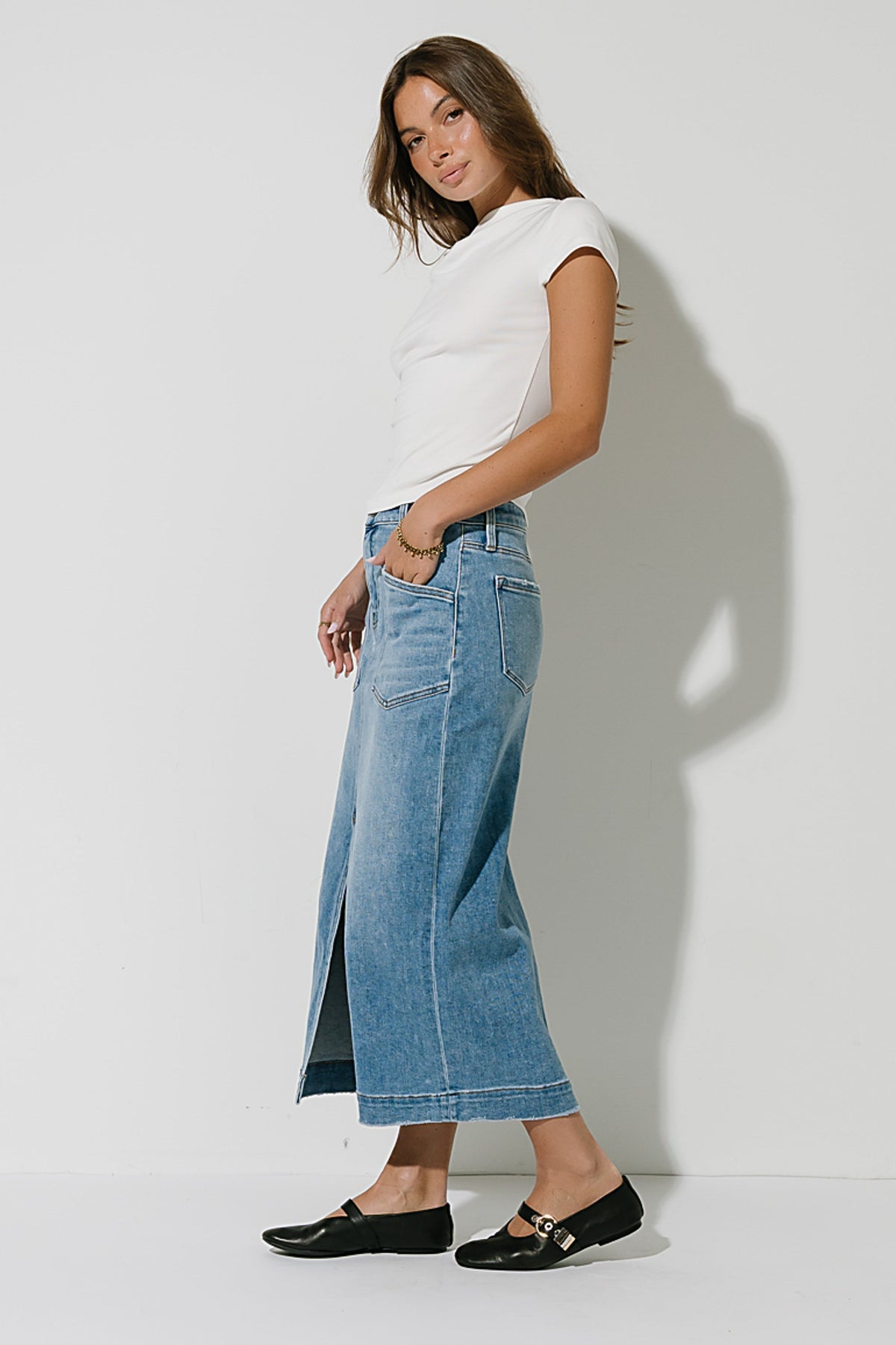 Paula Cowl Neck Top in White