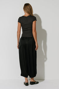 Paula Cowl Neck Top in Charcoal