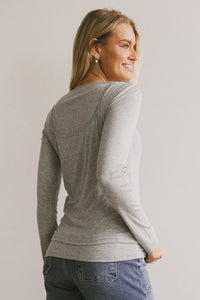Annalise Knit Top in Grey - FINAL SALE