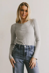 Annalise Knit Top in Grey - FINAL SALE