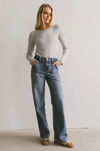 Annalise Knit Top in Grey - FINAL SALE
