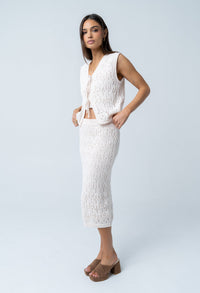 Joana Knit Skirt in Ivory - FINAL SALE